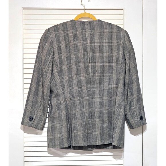 Vintage Christian Dior Womens Plaid Wool Double Breasted Blazer Jacket Sz 10 238 - Picture 12 of 13